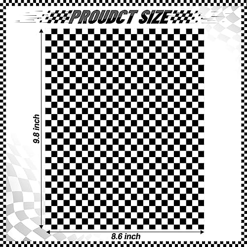 100 Pcs Black & White Checkered Wax Paper Sheets for Food, Wax Paper for Sandwich Wrap, Deli Wraps, Picnic Basket Liners, 8.6 x 9.8 inches