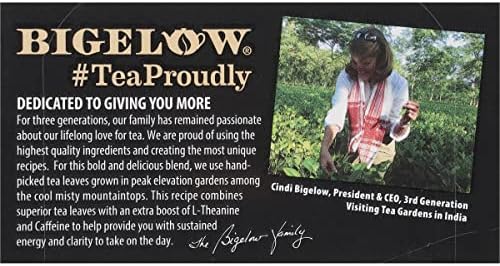 Bigelow Tea Peak Energy plus extra L-Theanine & Caffeine, 18 Count (Pack of 6), 108 Total Tea Bags