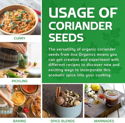 Jiva USDA Organic Coriander Seeds Whole 7 Ounce - New!