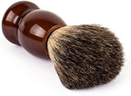 QSHAVE 100% Best Original Pure Badger Hair Shaving Brush Handmade. Real Wood Base. Perfect for Wet Shave, Safety Razor, Double Edge Razor