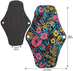 PHOGARY Reusable Menstrual Pads, Bamboo Cloth Pads for Heavy Flow with Wet Bag, Large Sanitary Pad Set with Wings for Women, Washable Overnight Cloth Panty Liners Period Pad (7 in 1, 25.4cm 4 Layers)