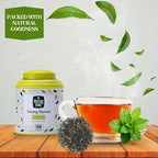 McCoy Teas Young Hyson Green Tea Loose Leaf Tea with Bright and Refreshing Spring Flavor Make Hot or Cold and Brews with Premium Tea from Sri Lanka, 100g Can (Pack of 01)