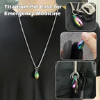 Pill Holder Necklace Nitro Pill Case Titanium Pill Container Necklace for Men Women Christmas Gifts Stocking Stuffers Waterproof Pill Holder Emergency Aspirin Small Pill Box W/Chain Tiny Fob
