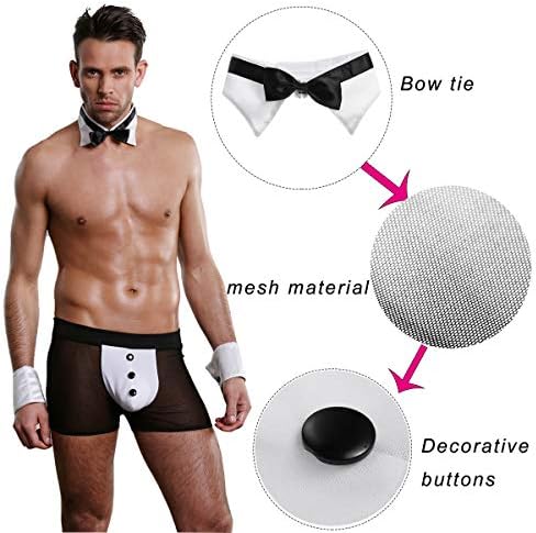 Mens Butler Lingerie Underwear Tuxedo Waiter Server Brief Costume Outfit