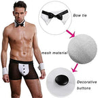 Mens Butler Lingerie Underwear Tuxedo Waiter Server Brief Costume Outfit
