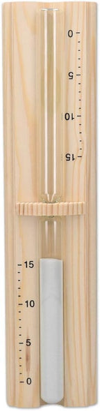Navaris Sauna Hourglass Sand Timer - 15 Minutes Wood Sand Timer for Saunas - Wall-Mounted 15 Minute Hour Glass Made of Pine Wood 11.6" x 2.95" x 1.57"