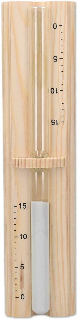 Navaris Sauna Hourglass Sand Timer - 15 Minutes Wood Sand Timer for Saunas - Wall-Mounted 15 Minute Hour Glass Made of Pine Wood 11.6" x 2.95" x 1.57"