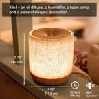 Essential Oil Diffuser 200ml with Fabric Cover and Night Lamp | Ultrasonic Aroma Diffuser | Humidifier w Lights | Room Decor | Small Humidifier for Bedroom | Gift (Light Brown)