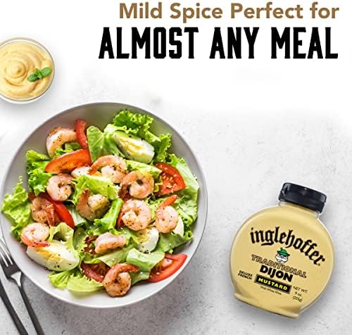 Inglehoffer Traditional Dijon Mustard 9oz, Classic French-Style Mustard with White Wine