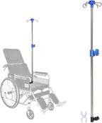 IV Poles Stand for Wheelchair & Walker Rack Hangers Supplise - Height Adjusts from 35" to 59", Portable