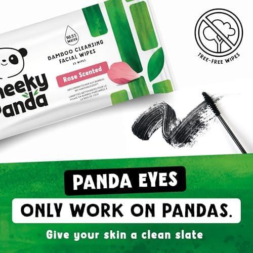 The Cheeky Panda Face Wipes | Rose Scented Biodegradable Makeup Remover Wipes | Pack of 25 Wet Wipes