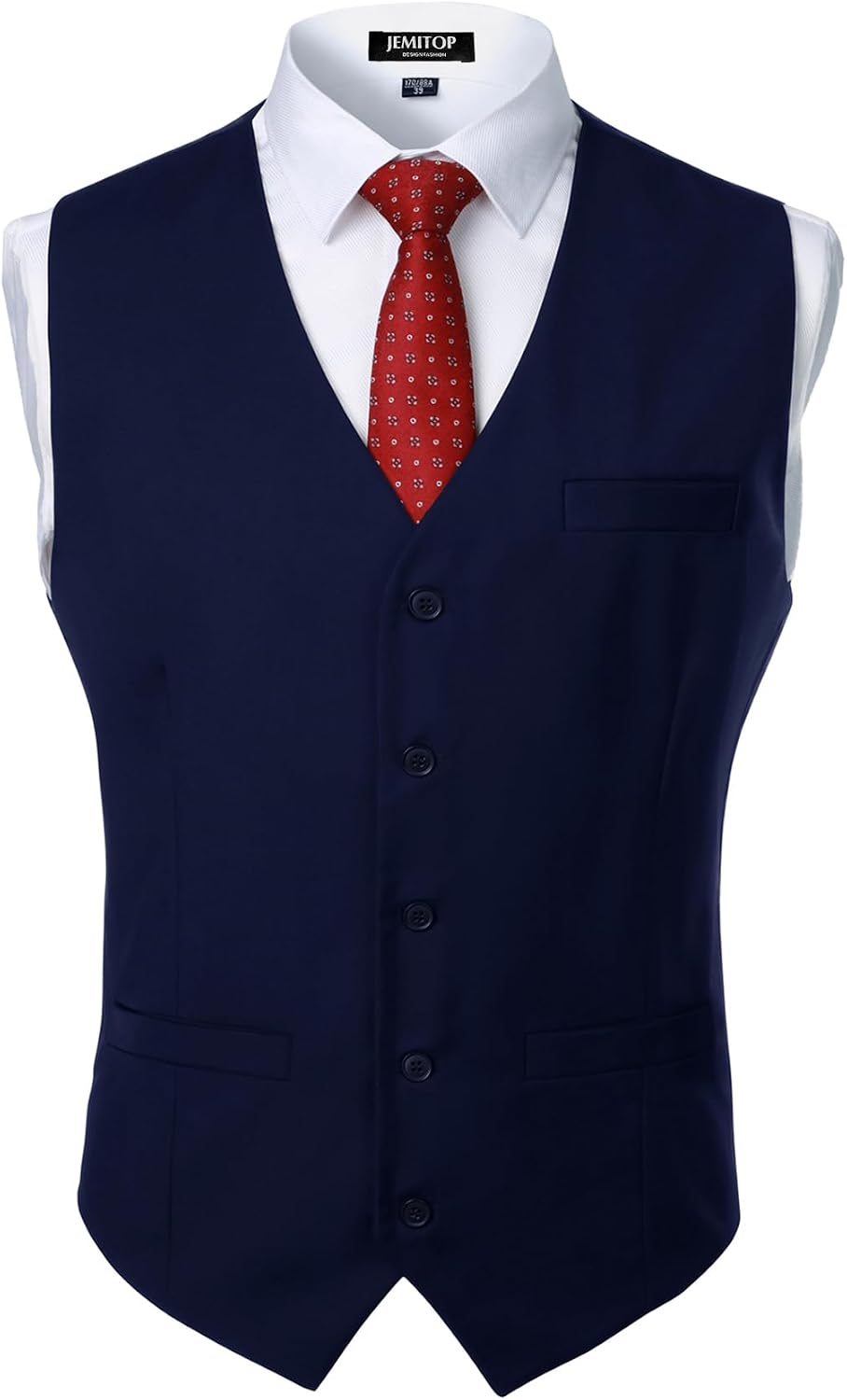 JEMITOP Men's Classic Slim Fit Dress Vest Formal Wedding Prom Tuxedo Suit Vest with Pocket