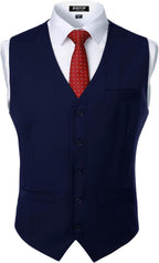 JEMITOP Men's Classic Slim Fit Dress Vest Formal Wedding Prom Tuxedo Suit Vest with Pocket