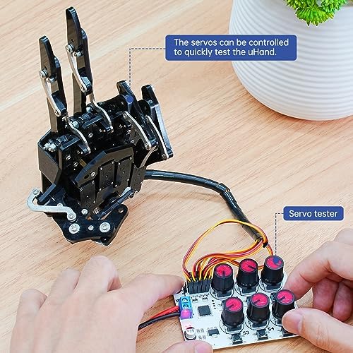 Robot Hand Five Fingers Solely Movement Bionic Robot Mechanical Arm DIY, Left Hand