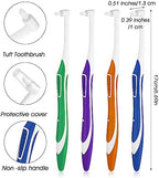 4 Pcs Tuft Toothbrush Tufted Brush, Interspace Toothbrushes End-Tuft Tapered Toothbrush Soft Orthodontic Interdental Brushes for Detail Cleaning