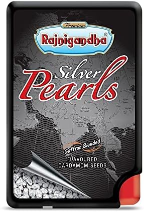 Rajnigandha Saffron Blended Silver Coated Pearls, Elaichi - 6.25g - (Pack of 3)