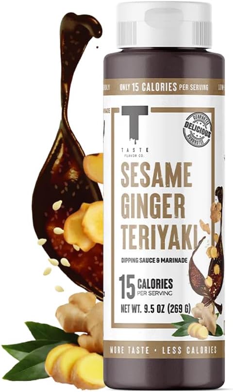 Taste Flavor Co. Wing Sauce and Marinade, Great Tasting, Keto Friendly, Low-Calorie Sauce (Sesame Ginger Teriyaki)