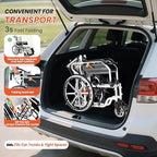 3in1 180° Reclining Transport Wheelchairs with 18.5in Wide seat, Lightweight Travel Transit WheelchairsWheelchair Foldable, Shower Bathroom Wheelchair, Portable Self-Propelled Wheelchairs