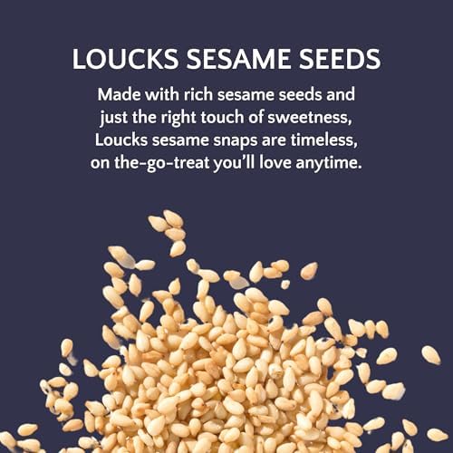 Loucks Original Sesame Snaps Candy Individually Wrapped 16 Three-Packs (48 Bars, 4 Snap Pieces/Bar) Vegan, Gluten-Free, Cholesterol-Free, Kosher Sesame Seed Snack, No Preservatives, 3.7lbs 1.68kg