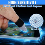 Sibba 16 Pieces Finger Sleeves for Mobile Gaming 0.3mm Extremely Thin Carbon Fiber Thumb Sleeve, Seamless Touchscreen Gaming Gloves Smooth Feel Anti Sweat & Slip Finger Covers Fit Phone Tablet Devices