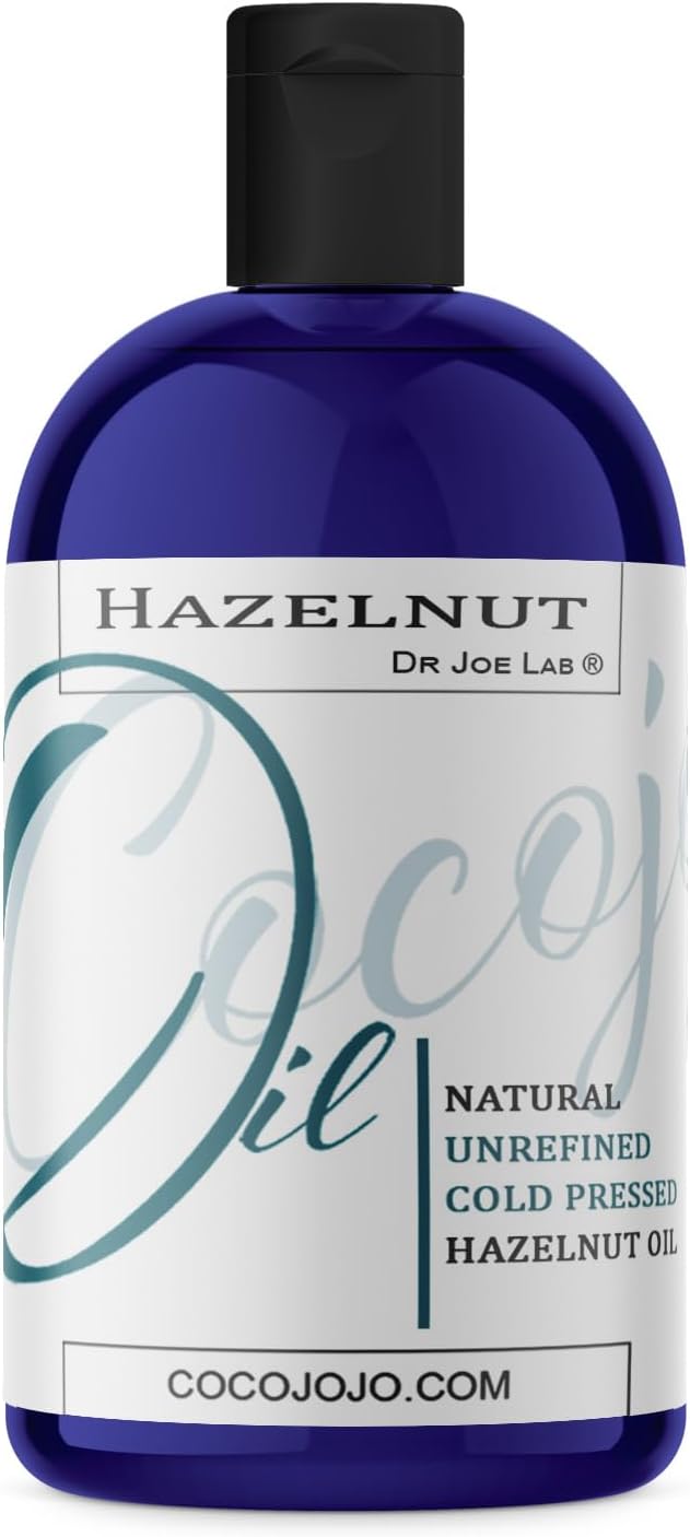 Hazelnut Oil 4 oz Pure Natural Cold Pressed Unrefined Extra Virgin Hazel Nut Oil - for Hair Skin Body Nail and Beard - Moisturizes, Soothes, Hydrates, & Nourishes