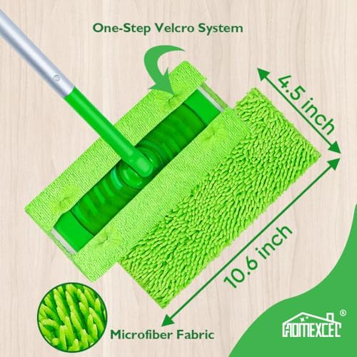 HOMEXCEL Microfiber Mop Pads Compatible with Swiffer Sweeper, Reusable Machine Washable Pad Refills, Mop Head Replacements for Multi Surface Floor Cleaning, 10 Pack