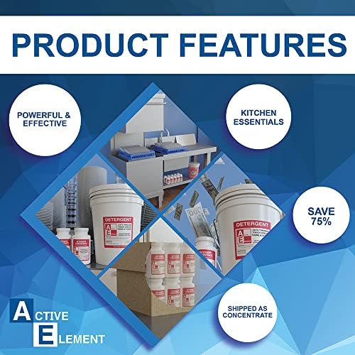 Commercial Dishwasher Detergent - Makes One 5 Gallon Pail - Industrial Dish Detergent - For High and Low Temp Dishwasher Machine