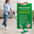 Libman Freedom Spray Mop Kit, Microfiber Wet Mops for Floor Cleaning, Hardwood, Laminate, Tile Cleaner, Household Tool, 24 Oz Solution Tank, Two Extra Replacement Refill Heads Included