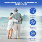 Adult Plastic Diaper Covers Waterproof, Leakproof Rubber Incontinence Pants Washable, High Waist Women Underwear Overnight (Blue, Large)