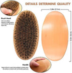 Boar Bristle Hair Beard Brush for Men - Small Soft Beard Brush, Pocket Travel Men's Wooden Mustache Brush