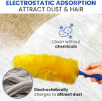 US Duster Company Static Duster – 23-inch Electrostatic Duster – Long and Flexible Static Feather Duster – Soft Nylon Fibers – Long Duster for Home Cleaning – Attracts Dust Like a Magnet