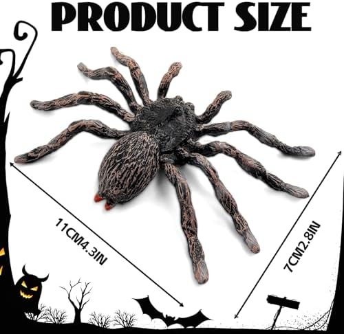 Realistic Fake Spiders 2pcs Plastic Spider Figures Tarantula Toys Figurines Spider Cake Toppers Halloween Prank Props Party Decoration