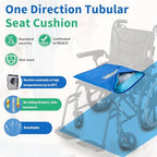One Way Transfer Support Seat Cushion - Non-Slip Fall Prevention Pad for Elderly/Disabled Use on Wheelchairs, Chairs, Beds, and More - 17"x17"（Blue Without Handles）
