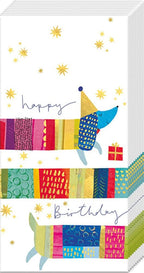 Boston International IHR Bulk 4-Ply Pocket Facial Tissue Packs, 15-Count, Birthday Dog Blue