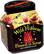 Wild Hibiscus Flowers in Syrup | 8.8 oz (250 g) Jar | Hand-Crafted Whole Hibiscus Flowers in Sweet Syrup | Perfect for Cocktails, Desserts & Gourmet Garnishes [Pack of 3]
