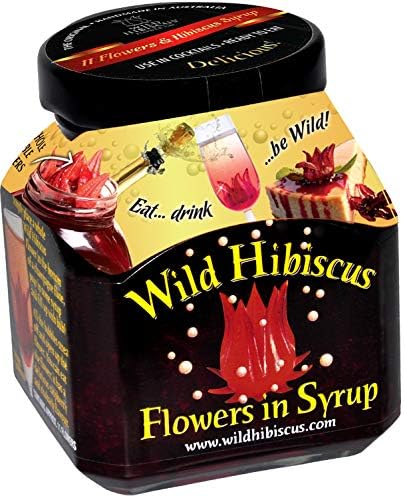 Wild Hibiscus Flowers in Syrup | 8.8 oz (250 g) Jar | Hand-Crafted Whole Hibiscus Flowers in Sweet Syrup | Perfect for Cocktails, Desserts & Gourmet Garnishes [Pack of 3]