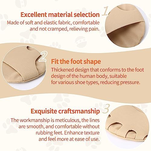 2 Pairs Gel Metatarsal Pads Men Women Honeycomb Fabric Forefoot Pads High Heels Comfort Pads Soft Ball of Foot Cushions Inserts for Pain Relief Non Slip Toe Socks Pads Forefoot Sleeves Pads