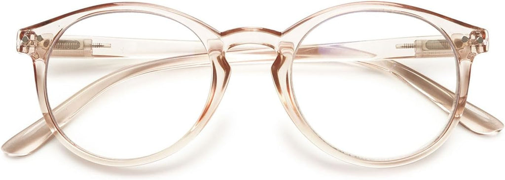 Blue Light Blocking Reading Glasses Spring Hinges Round Eyeglasses Computer Readers for Women