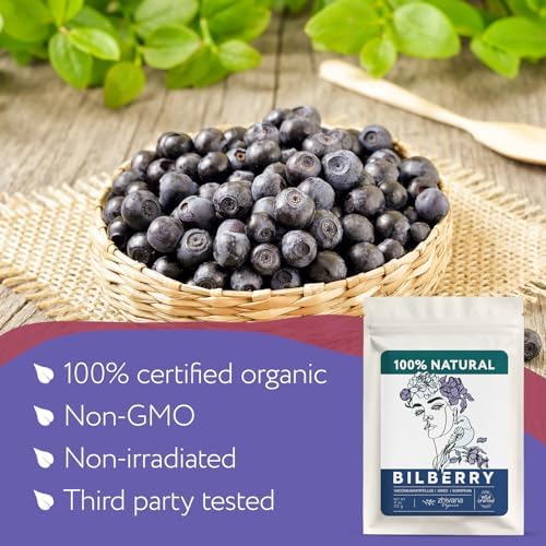 Wild Bilberry Dried Fruits (4 oz.) – Bilberry Tea - Superfood berries -Whortleberry (Vaccinium myrtillus) - Antioxidant, Immunity, Heart Health