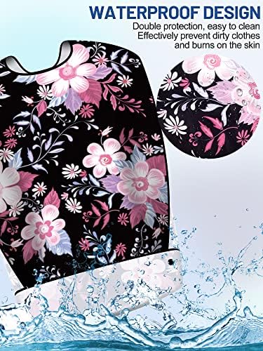 Janmercy 12 Pcs Washable Adult Bibs for Eating Waterproof Clothing Protector with Optional Crumb Catcher, Reusable Food Bib with Adjustable Snap Closure for Elderly Women Men Disabled, 12 Styles