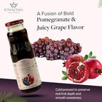 Pure Pomegranate Juice with Grape, 8.4 Fl Oz Glass Bottle (Pack of 12), Cold Pressed, Not from Concentrate, Non-GMO, No Sugar Added, Gluten Free, Preservative Free