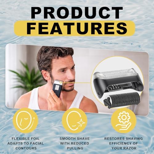 2026 Upgraded 10B Replacement Foil & Cutter Compatible with Bra-un Cruzer/Series 1, 10B/20B 1000/2000 Series Replacement Shaver Head Set Fits for 170 180 190 1735 1775 5728 5729 170S