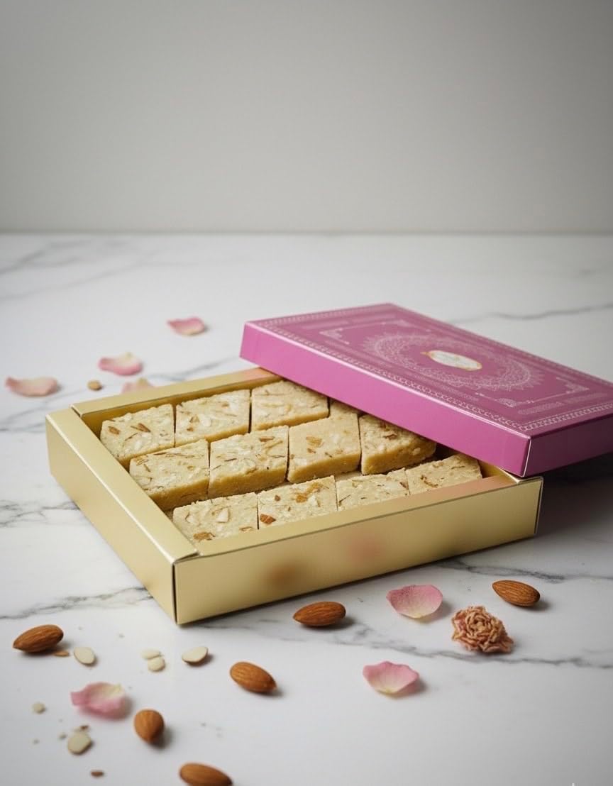 Ghasitaram Gifts Indian Sweets - Sugarfree Sweets Pure Kaju Katlis Box 200 gms