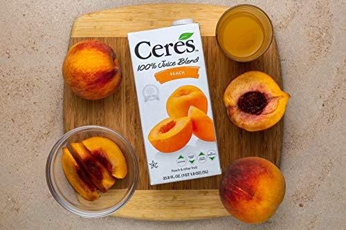 Ceres 100% All Natural Pure Fruit Juice Blend, Peach - Gluten Free, Rich in Vitamin C, No Added Sugar or Preservatives, Cholesterol Free - 33.8 FL OZ (Pack of 1)