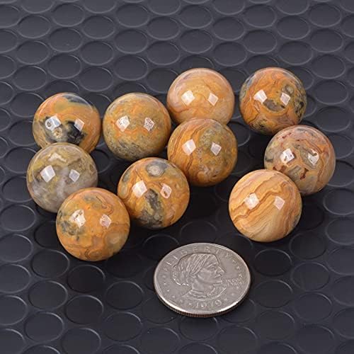 Justinstones Natural Crazy Lace Agate Tumble 20mm Gemstone Healing Crystal Energy Ball Round Sphere Specimen Collection Pocket Palm Worry Stone(Pack of 5)