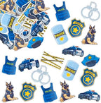 Gyufise 54Pcs Edible Police Cupcake Toppers Wafer Paper Policeman Birthday Cupcake Picks Decorations for Police Emblem Theme Birthday Party Cake Decor Supplies