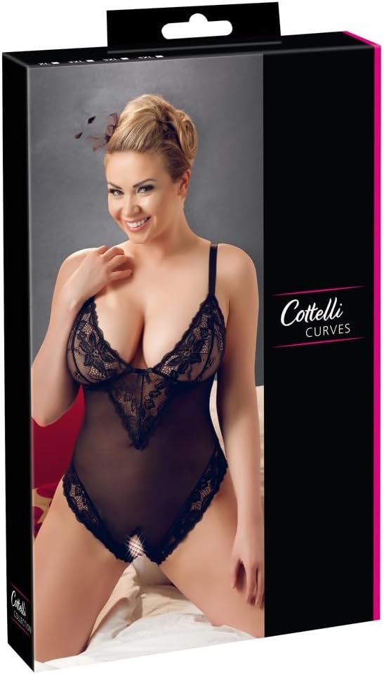 Cottelli Collection Crotchless Body, Black, XX-Large, 180 Gram