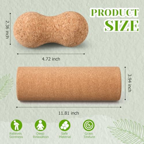 4 Pack Cork Massage Ball Roller for Massage Fascia Release After Exercise Yoga Point Therapy Relax Muscles Relieve Stress Tools