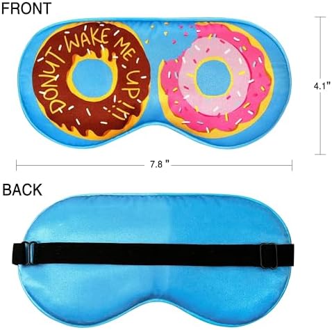ANTI BASIC Funny Silk Sleep Masks with Adjustable Strap, Comfortable and Soft Eye Masks Gift for Women (Donut) …