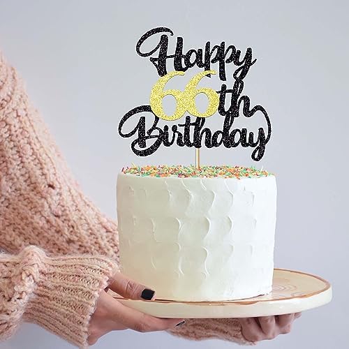 66th Happy birthday cake topper happy cake decoration 66th birthday party decoration gift plugin (66)